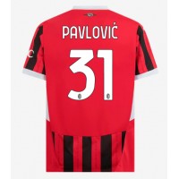 Fotbalové Dres AC Milan Strahinja Pavlovic #31 Domácí 2024-25 Krátký Rukáv